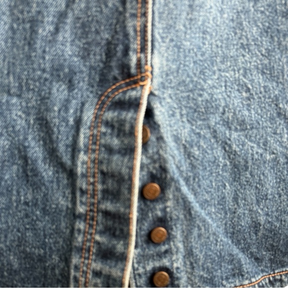 Big John Japanese Denim Skirt Size 9/10 Button Back Vent 100 Cotton - Picture 9 of 16